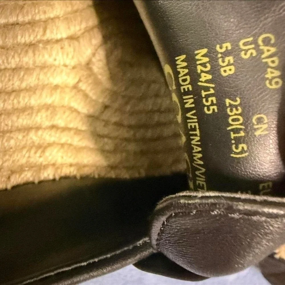 Coach black leather espadrille loafers Size‎ US 5.5 new no box